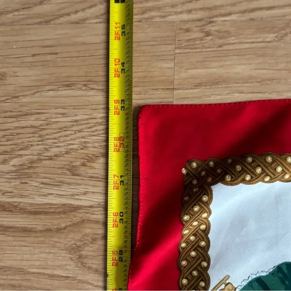 vintage christmas scarf silk - Picture 2 of 10